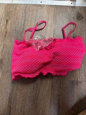 No Boundaries Neon Pink Lace Mesh Bralette